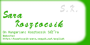 sara kosztocsik business card